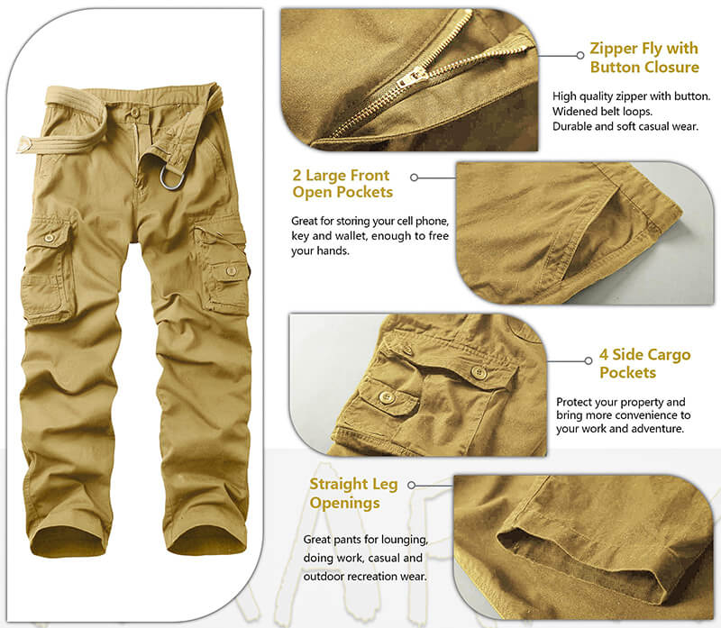 Yes Boos Print Classic Design Multi Pocket Cargo Pants Men's - Temu Belgium
